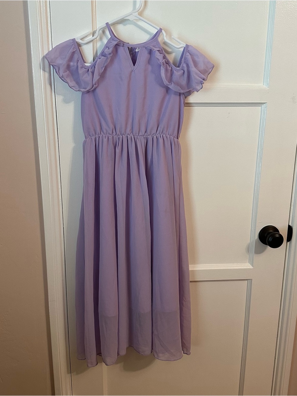 Lilac Cold-Shoulder Girls' Dress